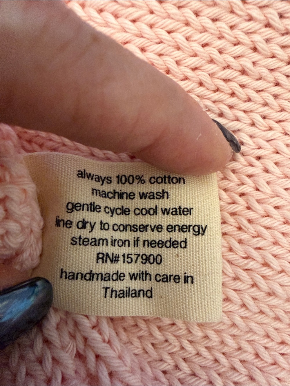 Honest Cotton NWT One Size Blush Pink 100% Cotton Oversized Knit Sweater High/Lo - Picture 5 of 8